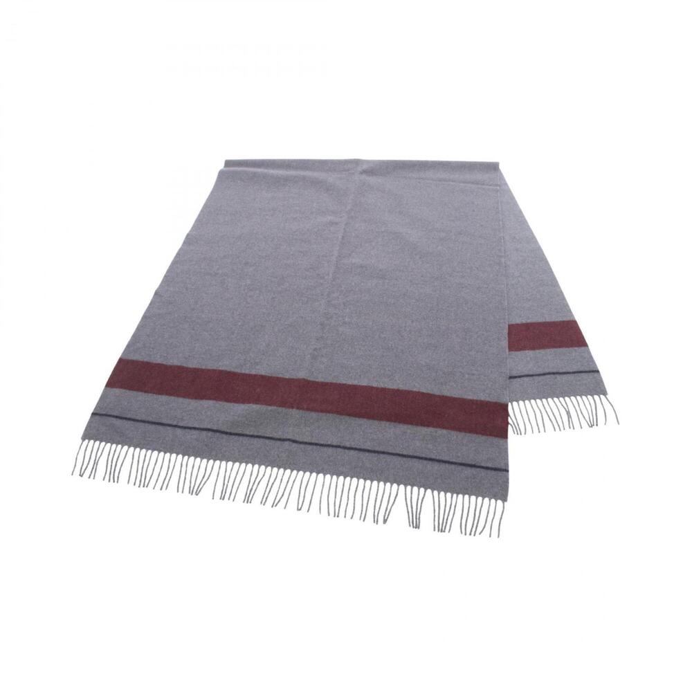 Hermes Rocabar Scarf/Stole, Cashmere, Women's, Gray/Burgundy